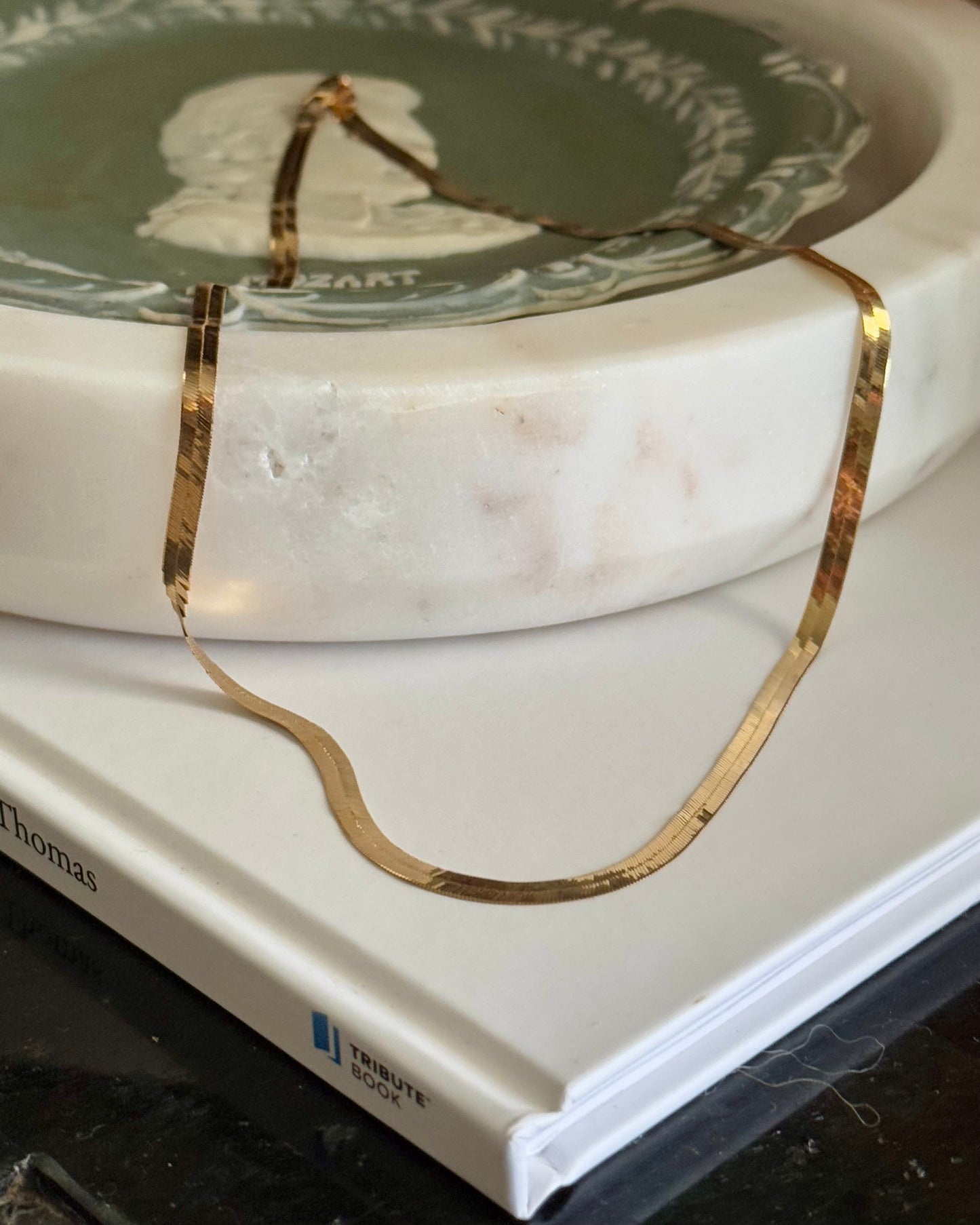 Estate 10k Yellow Gold Herringbone Chain