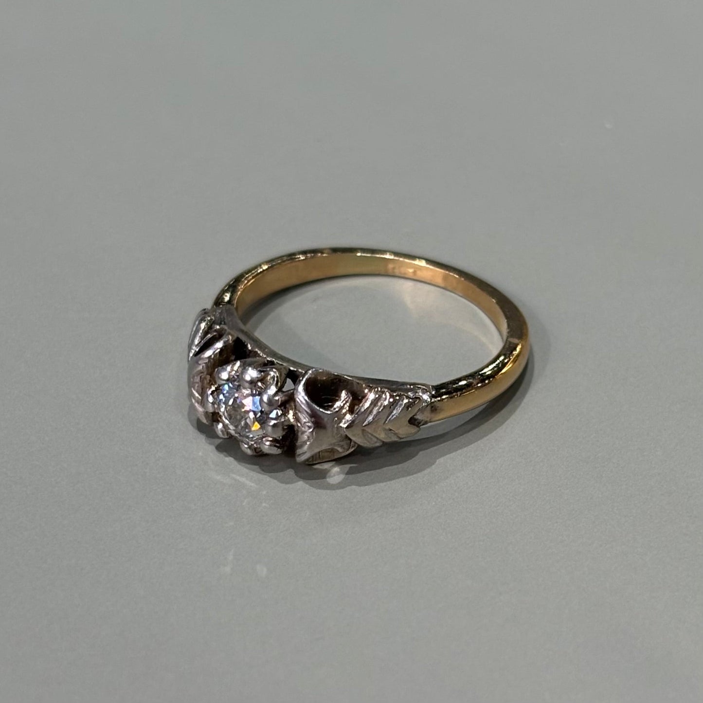 0.35CT Old European Cut Diamond Arrow Tree Ring | Vintage