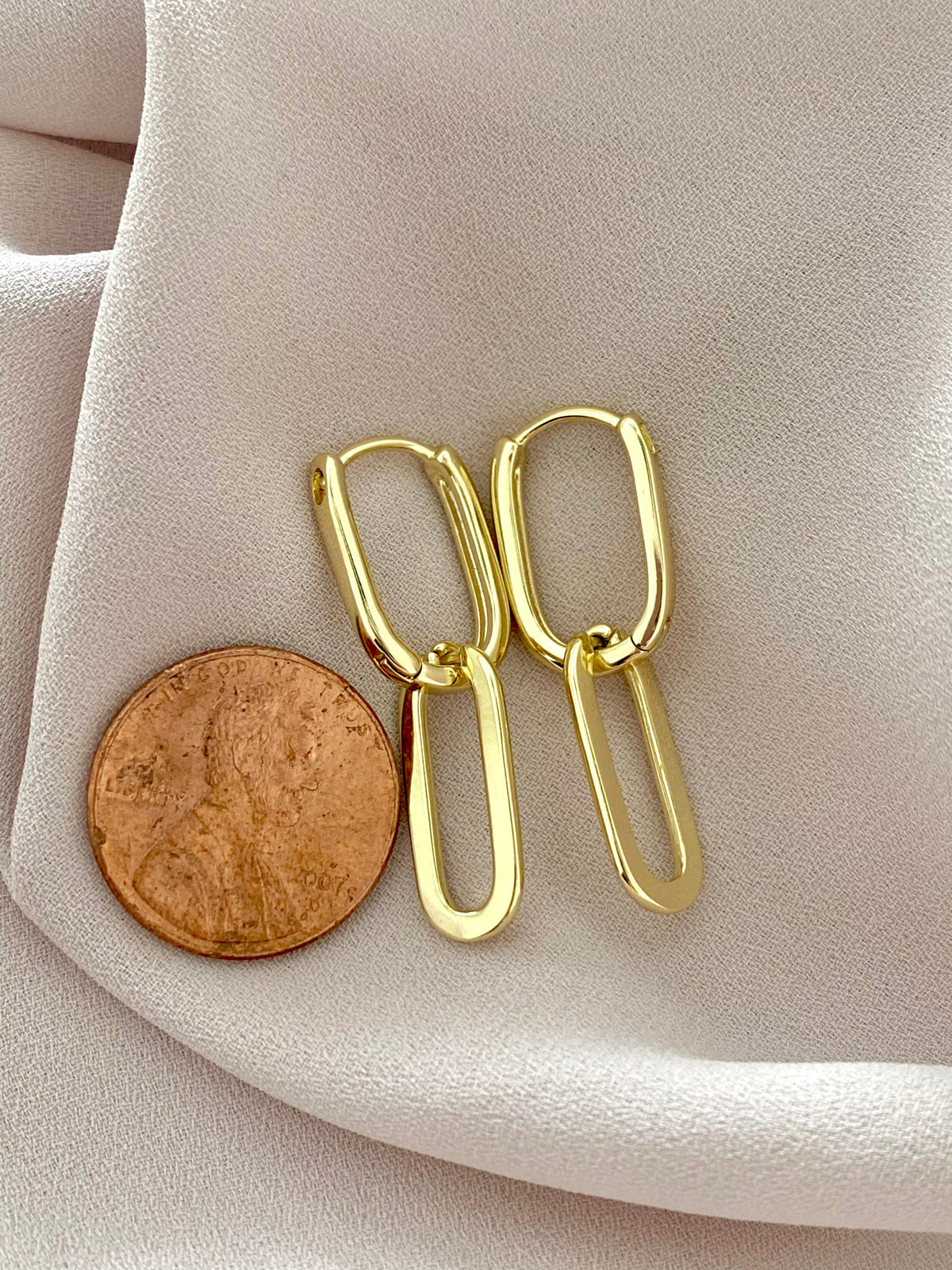 Gold Filled Chain Link Earrings Chunky Links Earrings Large Gold Chain Earrings Oblong Hoops Gift Minimalist Jewelry Luxe Earrings