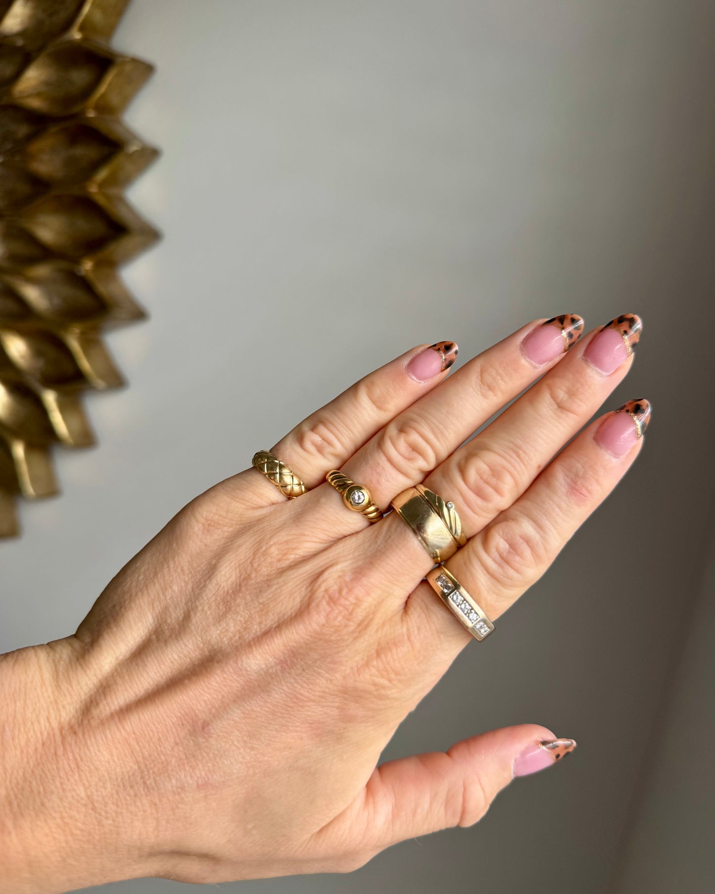 Estate 18k Tiffany & Co. Quilted Ring