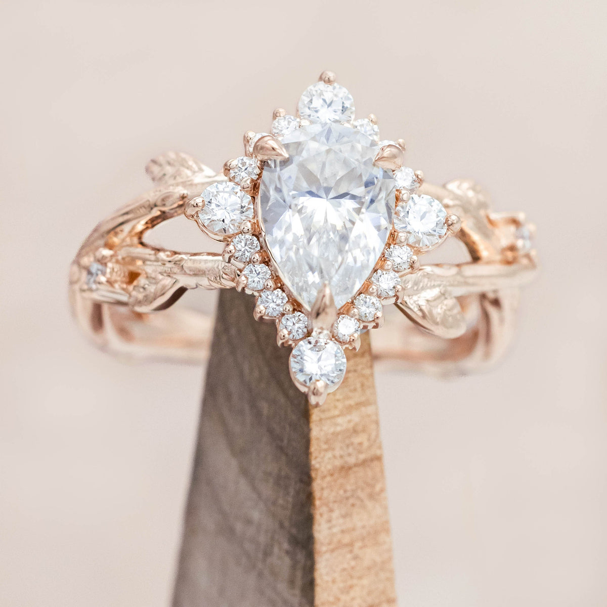 "Artemis On The Vine Divine" - Moissanite Engagement Ring With Diamond Accents & A Branch-Style Band
