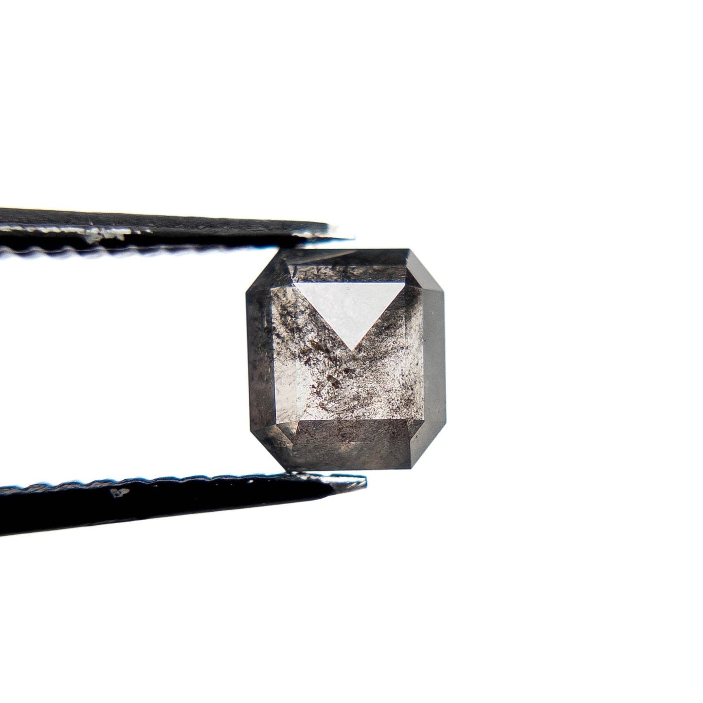 1.20 Carat Salt and Pepper Rose Cut Asscher Diamond