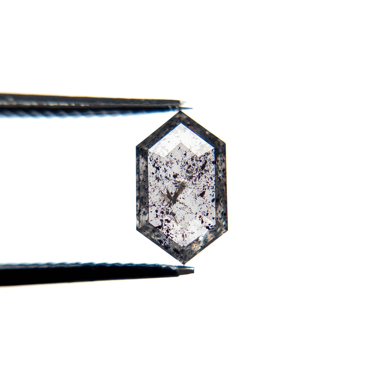 1.68 Carat Salt and Pepper Rose Cut Hexagon Diamond