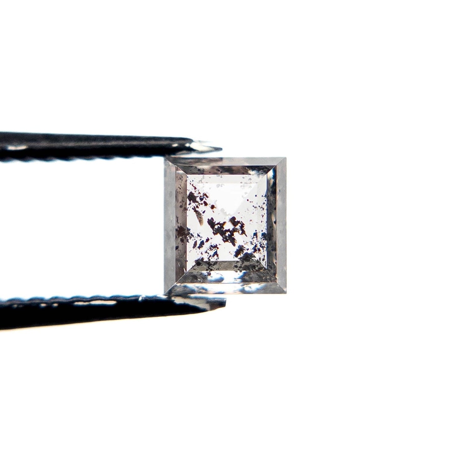 1.17 Carat Salt and Pepper Double Cut Princess Diamond