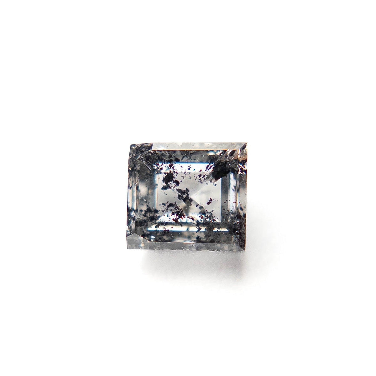 1.17 Carat Salt and Pepper Double Cut Princess Diamond