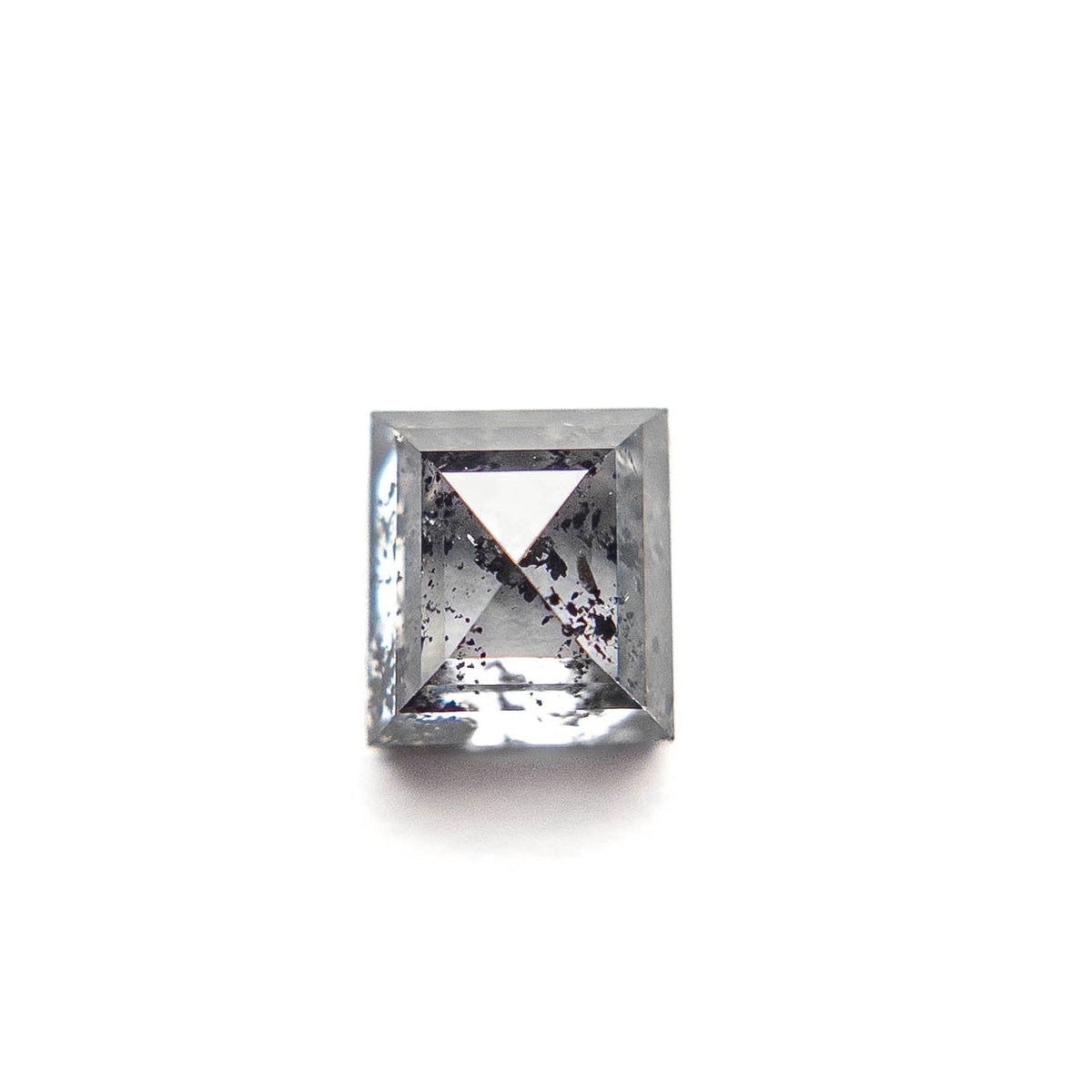 1.17 Carat Salt and Pepper Double Cut Princess Diamond