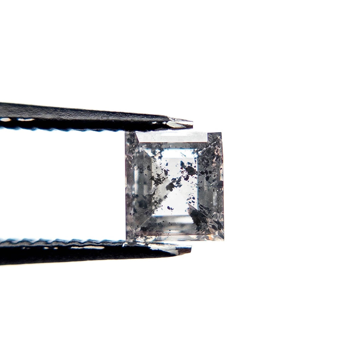 1.17 Carat Salt and Pepper Double Cut Princess Diamond
