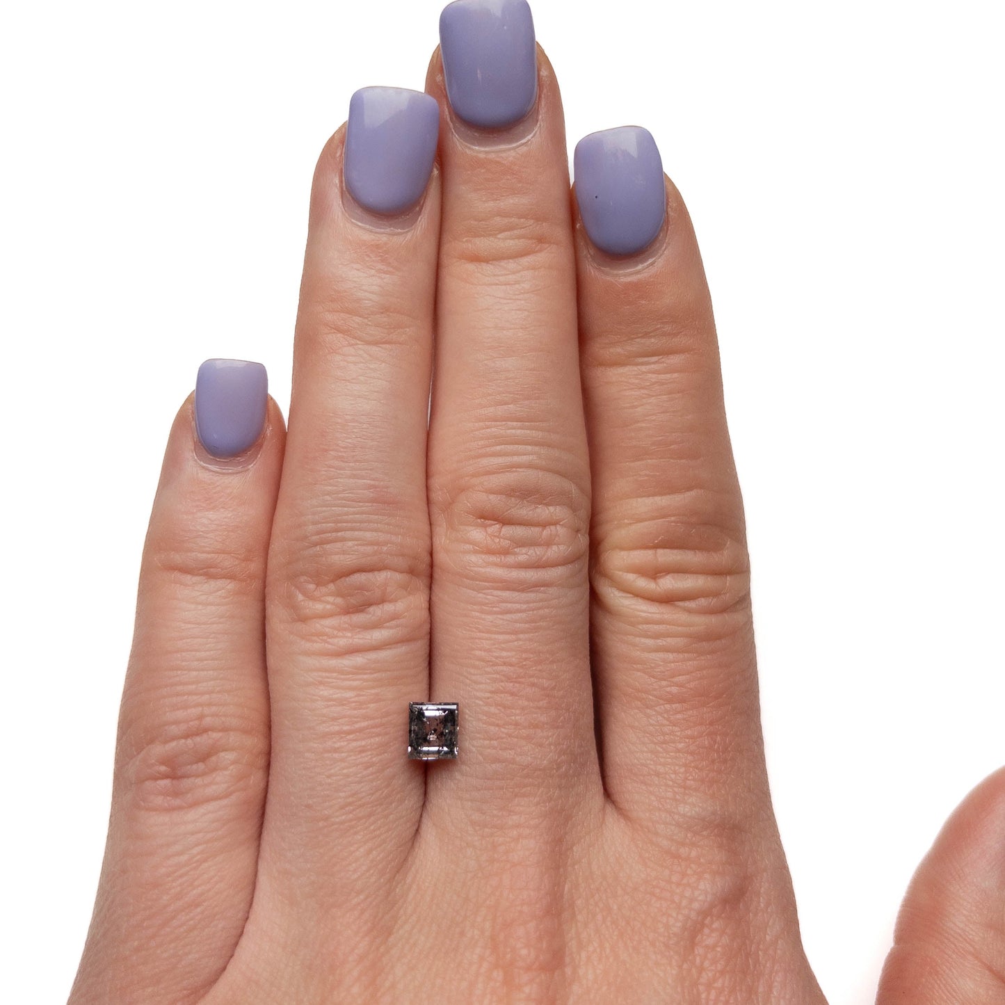 1.17 Carat Salt and Pepper Double Cut Princess Diamond
