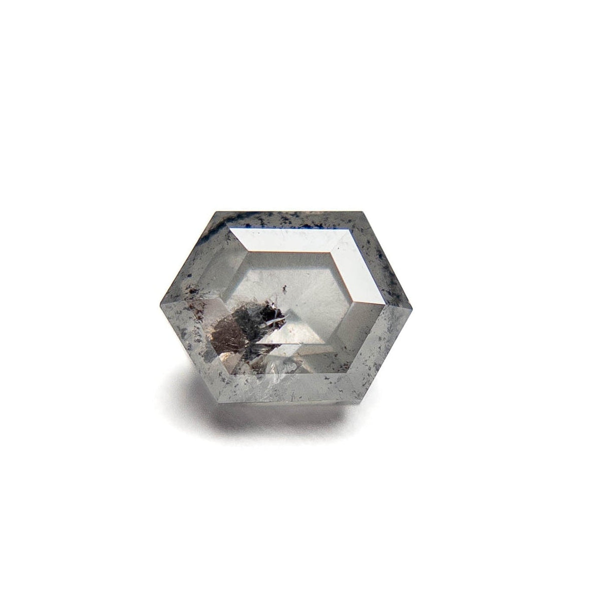 1.32 Carat Icy Salt and Pepper Double Cut Hexagon Diamond