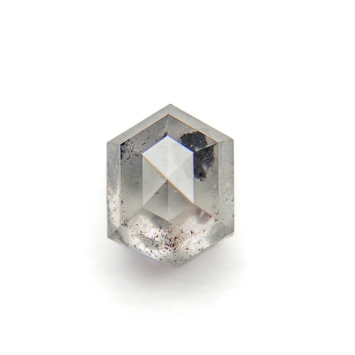 1.32 Carat Icy Salt and Pepper Double Cut Hexagon Diamond