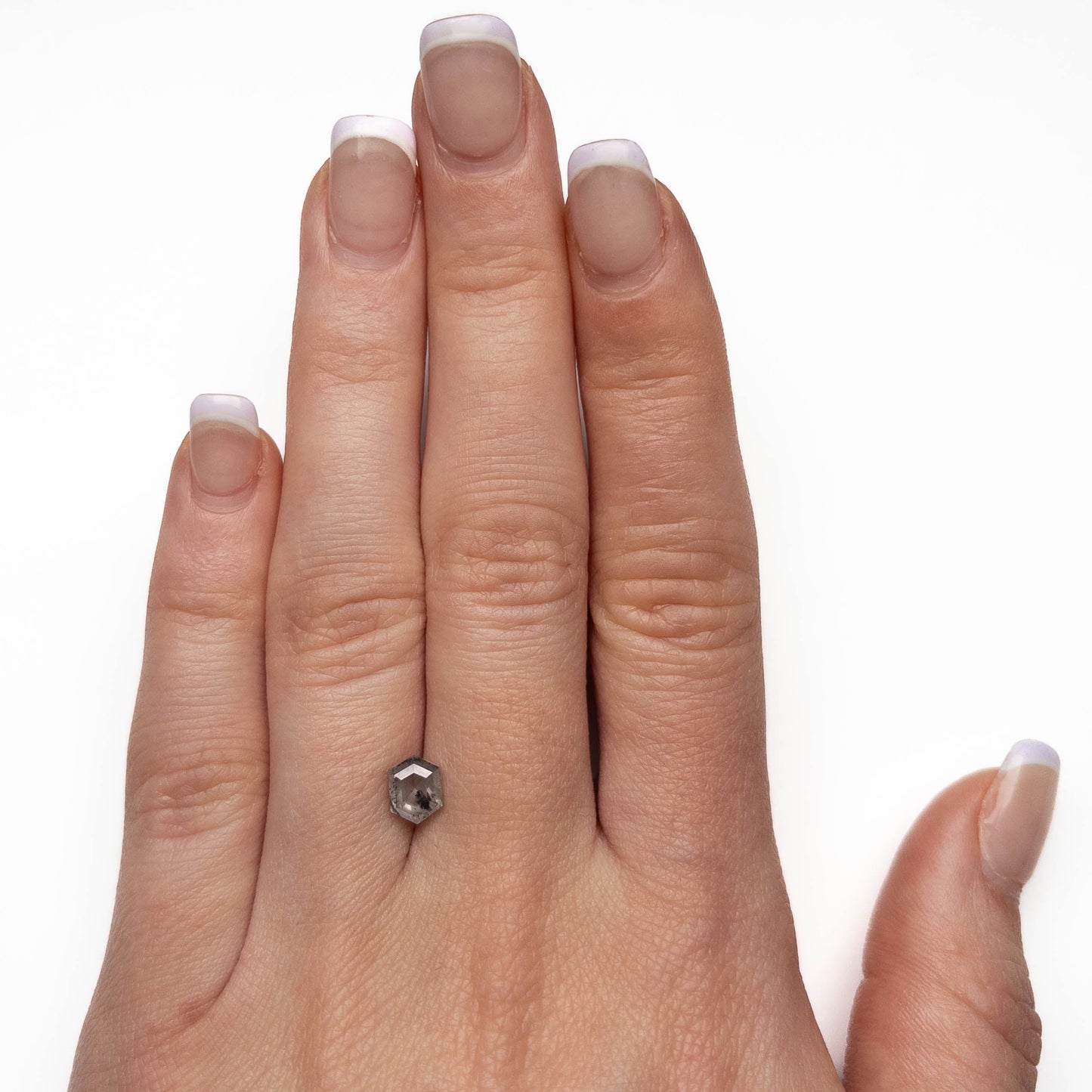1.32 Carat Icy Salt and Pepper Double Cut Hexagon Diamond