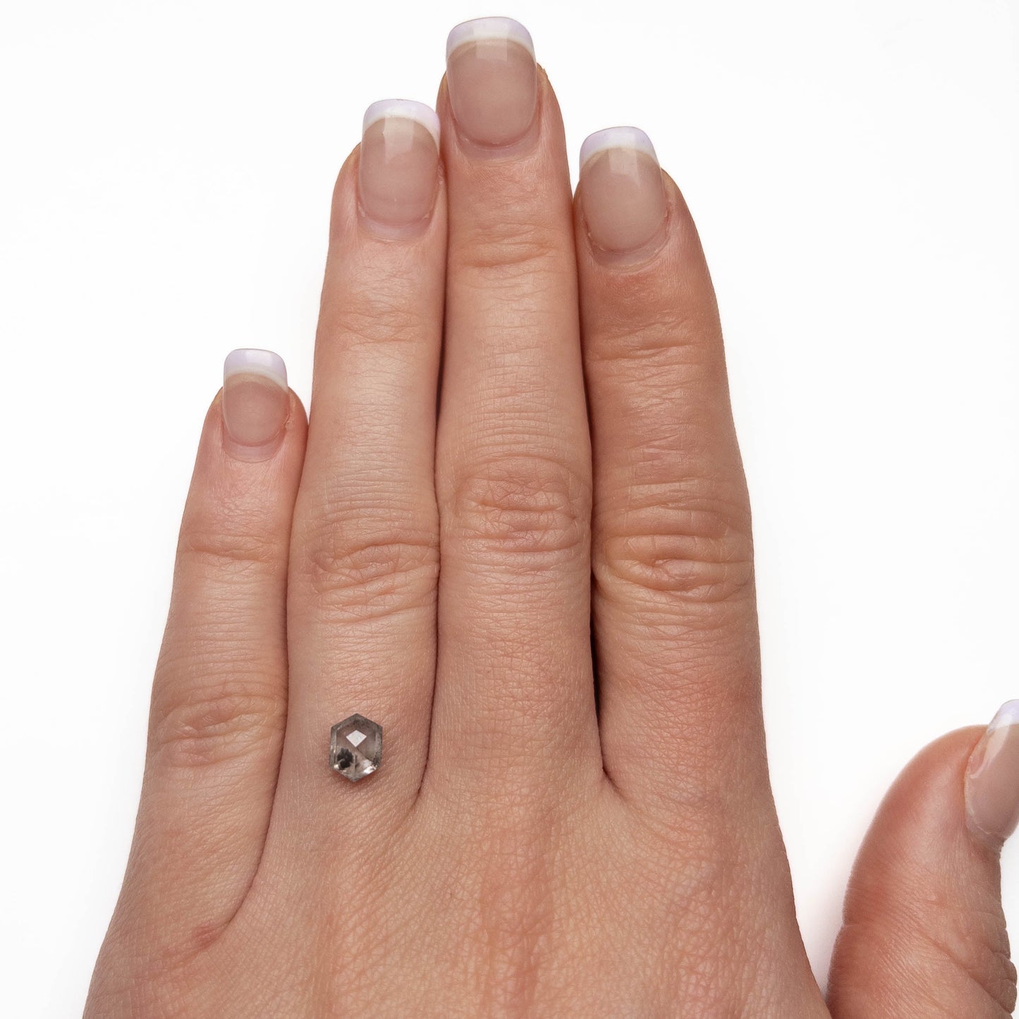 1.32 Carat Icy Salt and Pepper Double Cut Hexagon Diamond