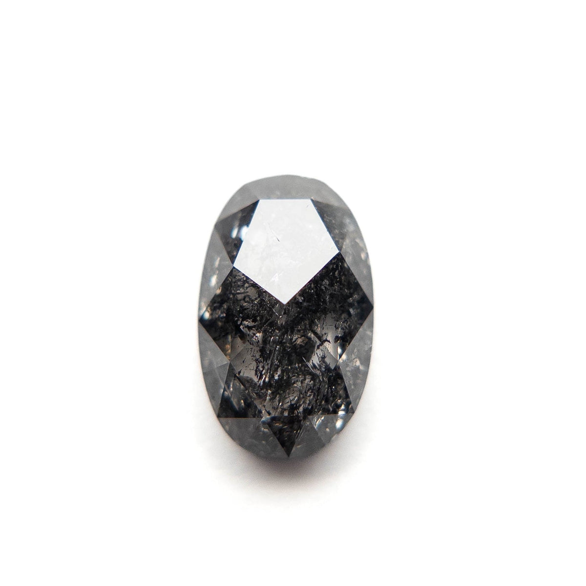 2.67 Carat Salt and Pepper Rose Cut Oval Diamond