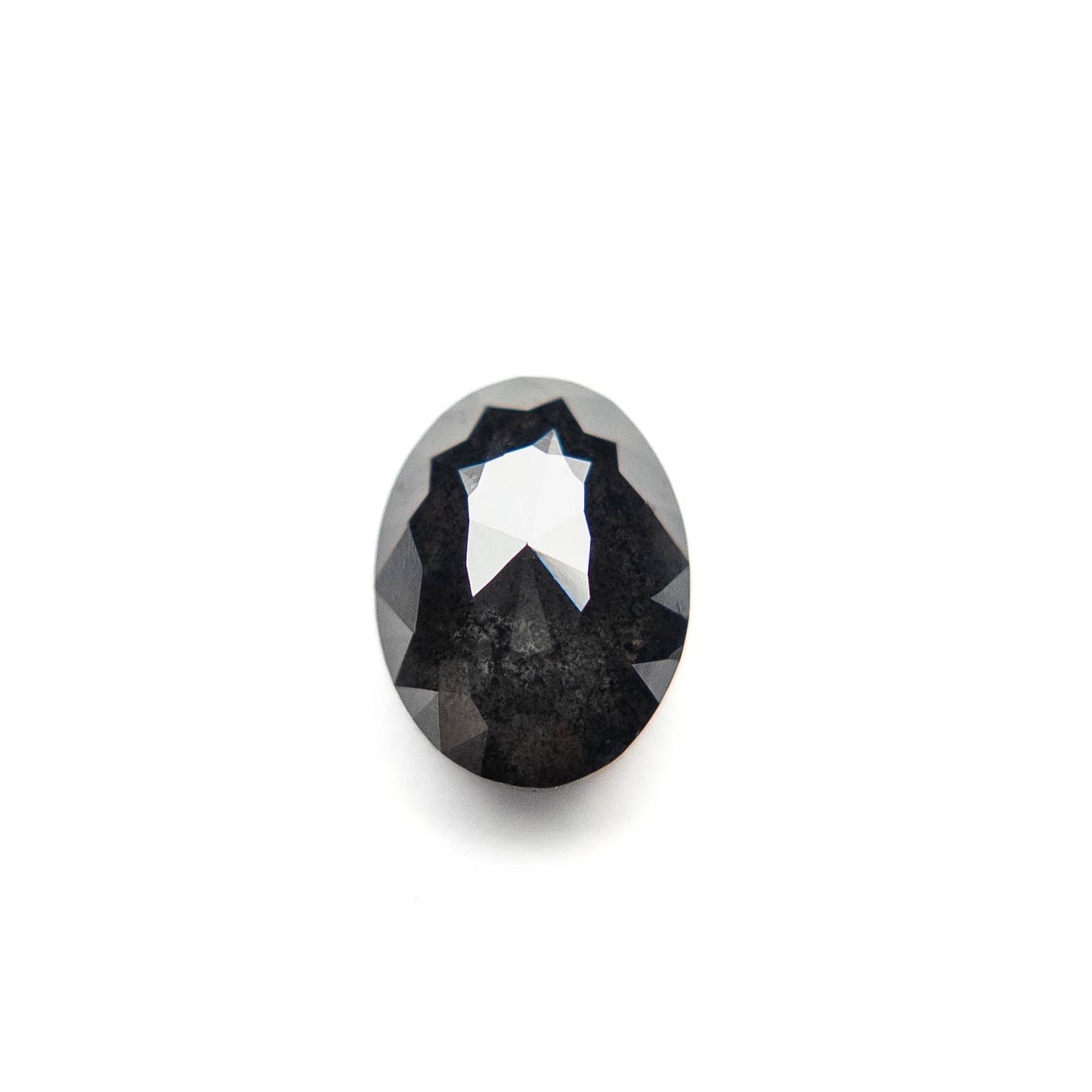 1.74 Carat Black Rose Cut Oval Diamond