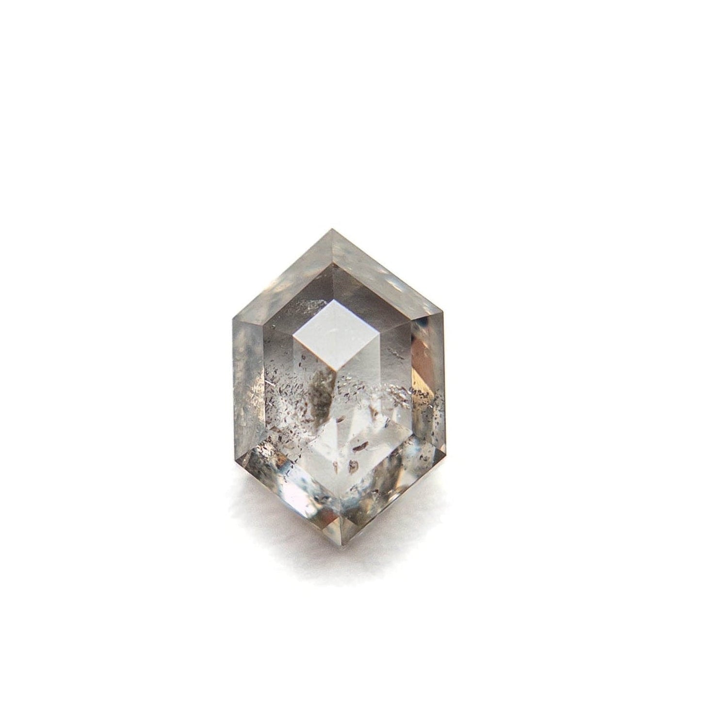 1.19 Carat Icy Salt and Pepper Rose Cut Hexagon Diamond