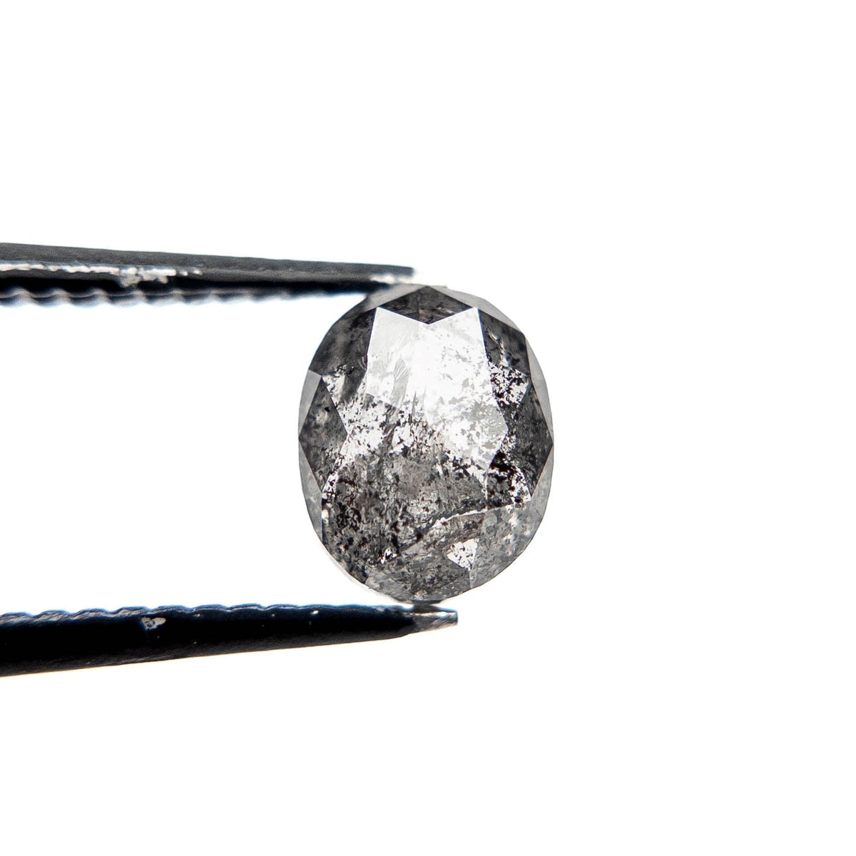 1.55 Carat Salt and Pepper Rose Cut Oval Diamond