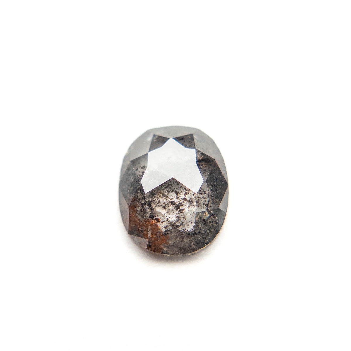 1.37 Carat Salt and Pepper Rose Cut Oval Diamond