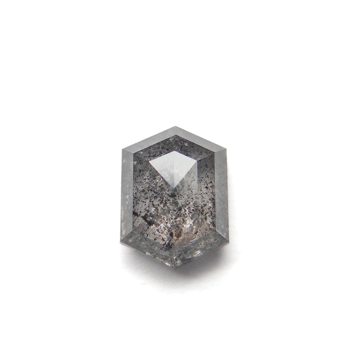 1.38 Carat Salt and Pepper Rose Cut Hexagon Diamond