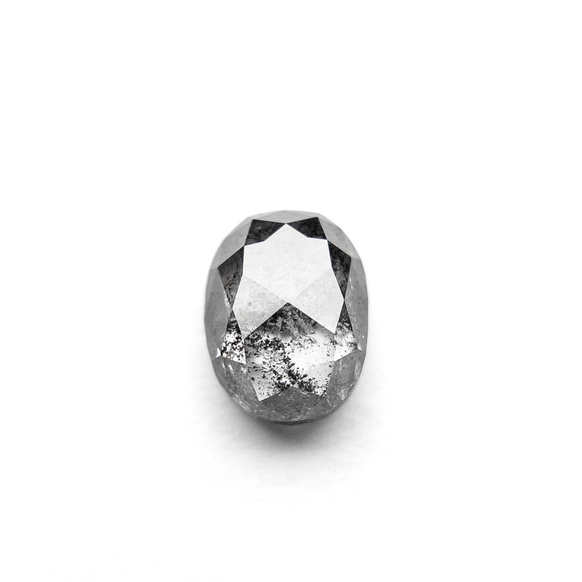 1.05 Carat Salt and Pepper Rose Cut Oval Diamond