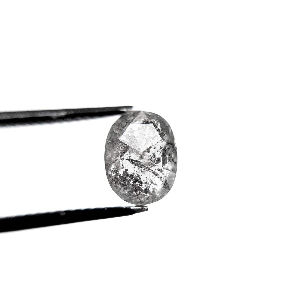 1.45 Carat Salt and Pepper Rose Cut Oval Diamond