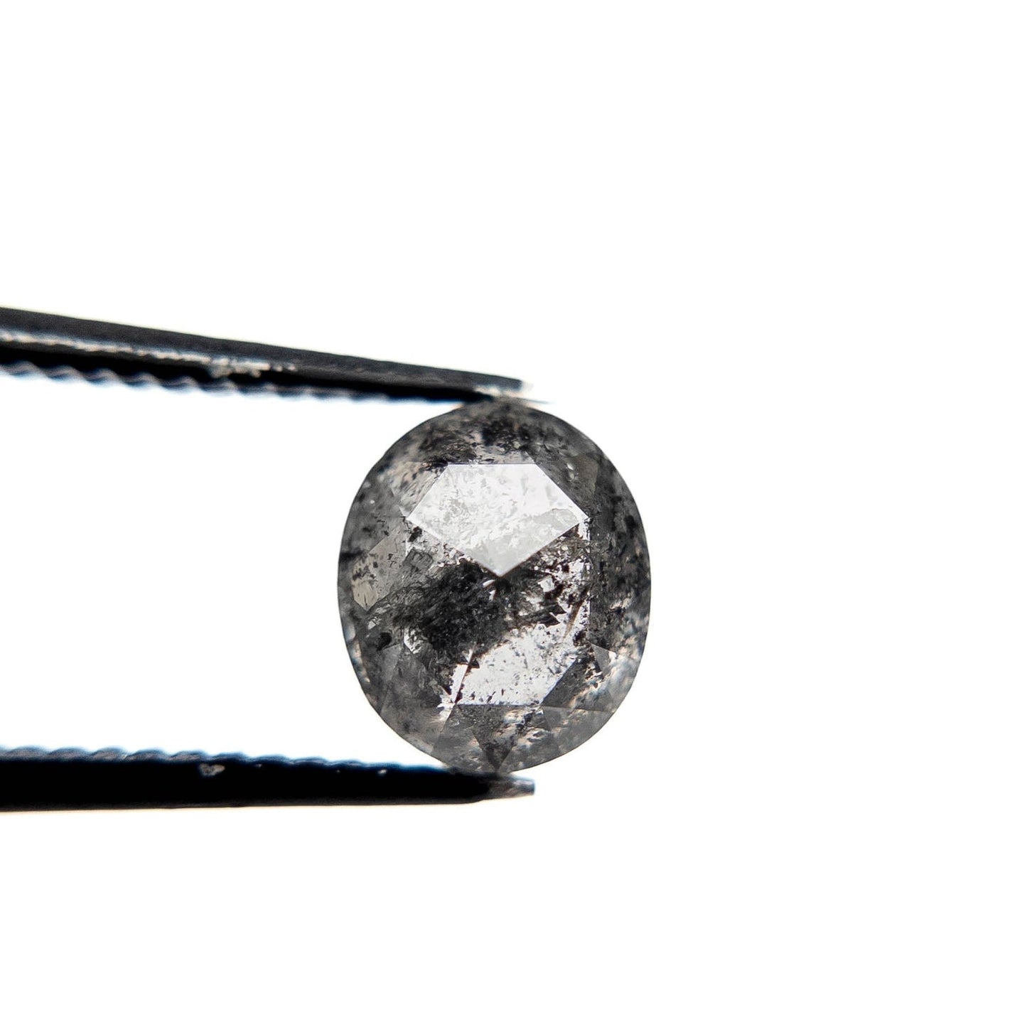 1.82 Carat Salt and Pepper Rose Cut Oval Diamond