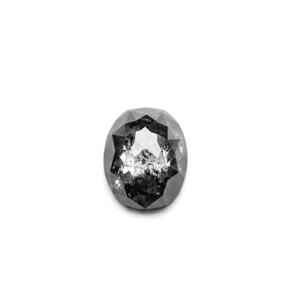 1.59 Carat Salt and Pepper Rose Cut Oval Diamond