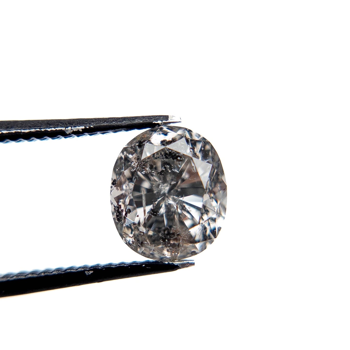 2 Carat Salt and Pepper Brilliant Cut Oval Diamond
