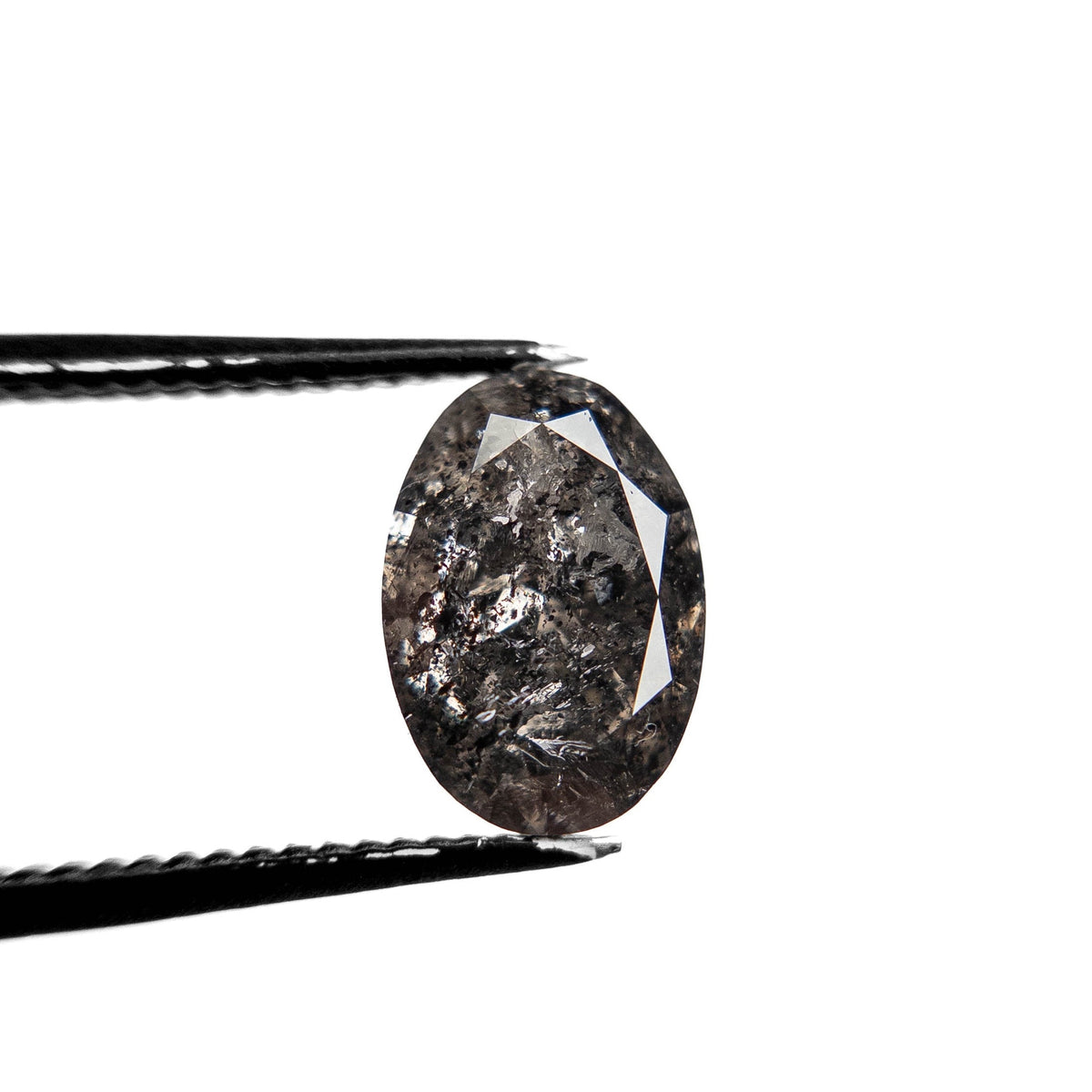 2.53 Carat Salt and Pepper Brilliant Cut Oval Diamond