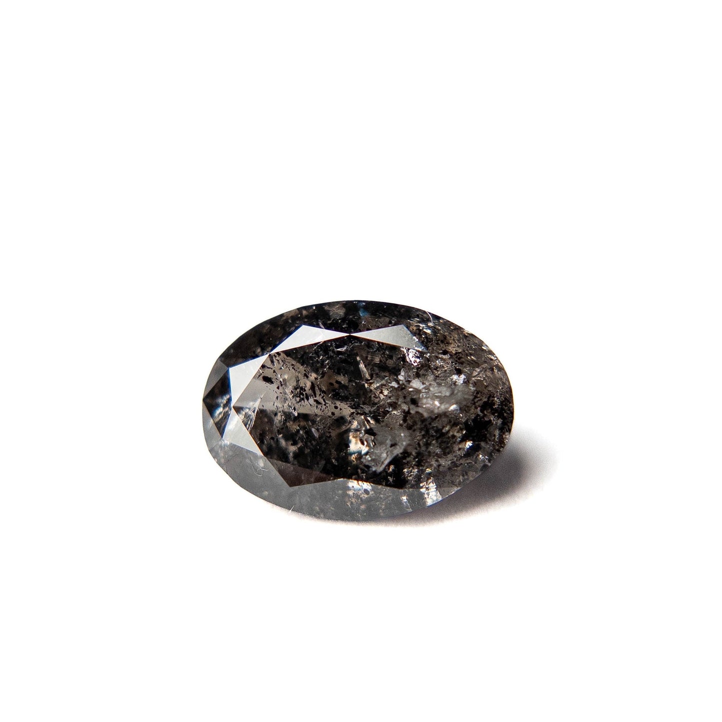 2.53 Carat Salt and Pepper Brilliant Cut Oval Diamond
