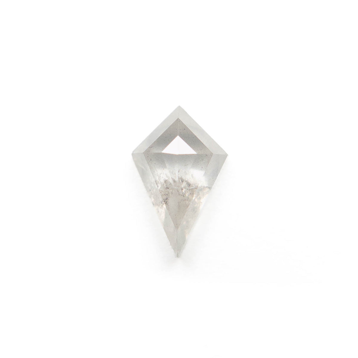 .87 Carat Icy Salt and Pepper Rose Cut Kite Diamond
