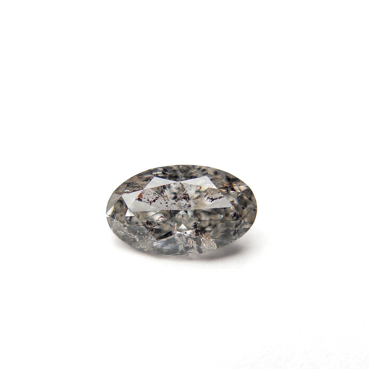 1.51 Carat Salt and Pepper Brilliant Cut Oval Diamond