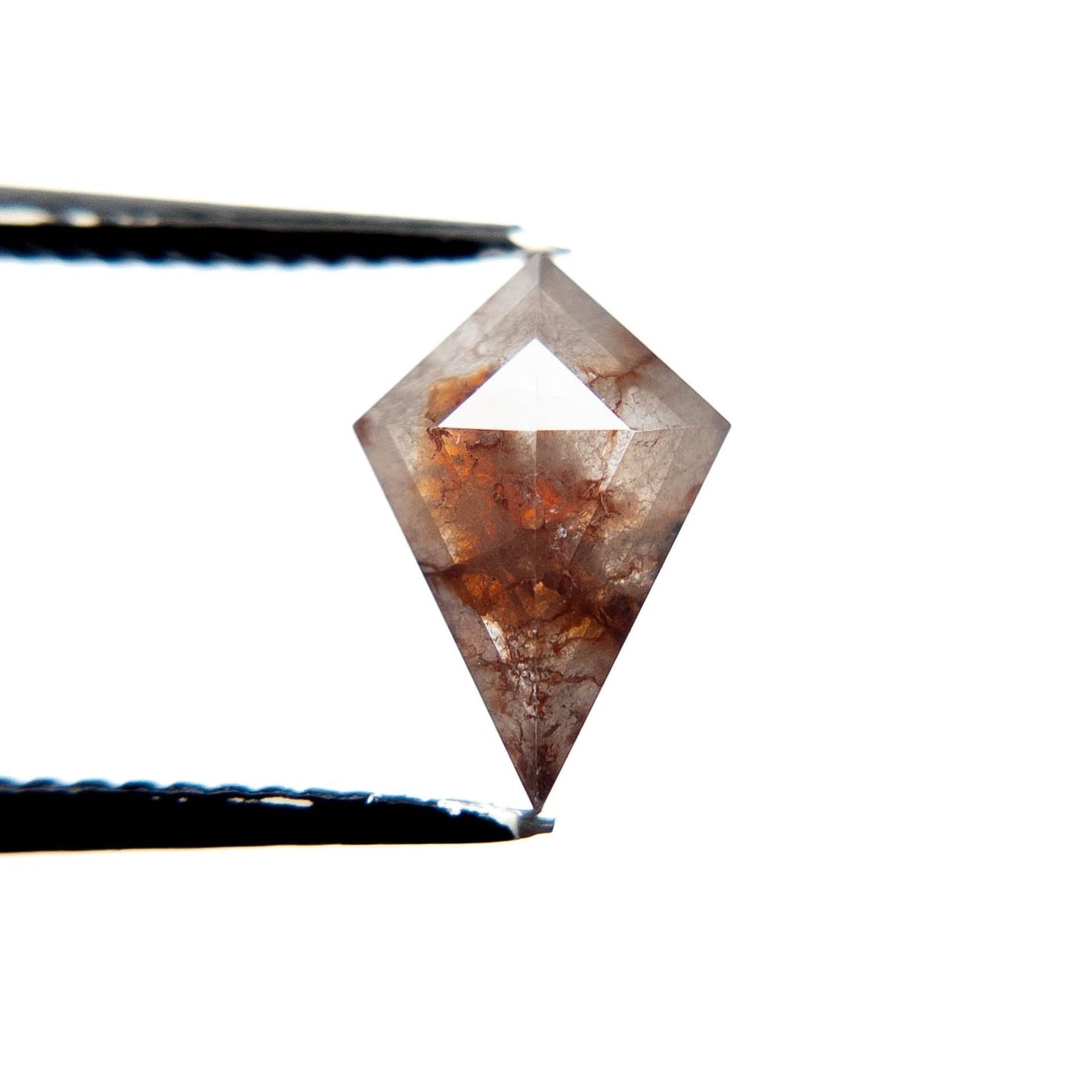 1.23 Carat Orange Salt and Pepper Rose Cut Kite Diamond