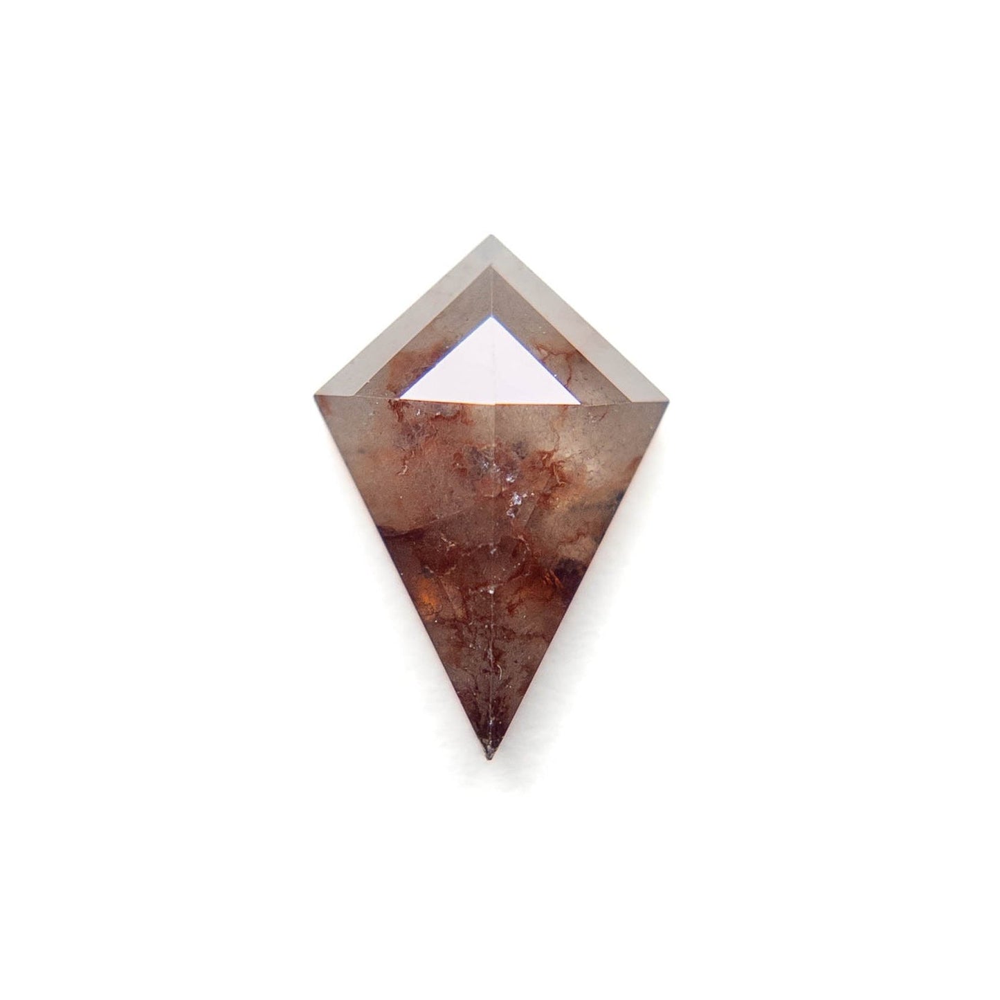 1.23 Carat Orange Salt and Pepper Rose Cut Kite Diamond