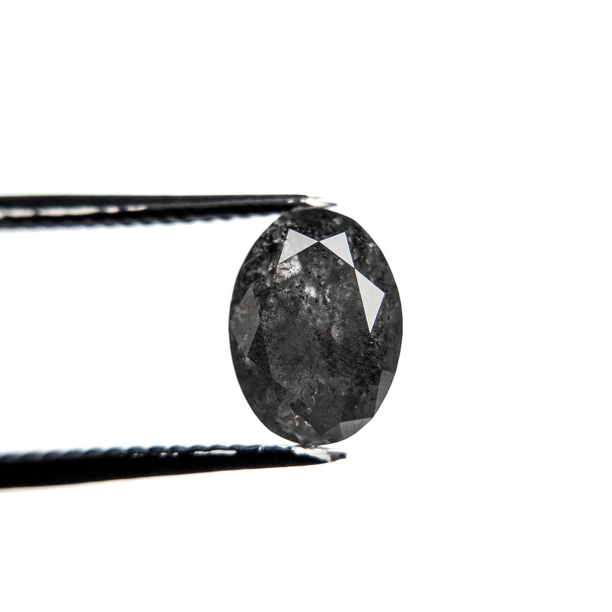 2.22 Carat Salt and Pepper Brilliant Cut Oval Diamond