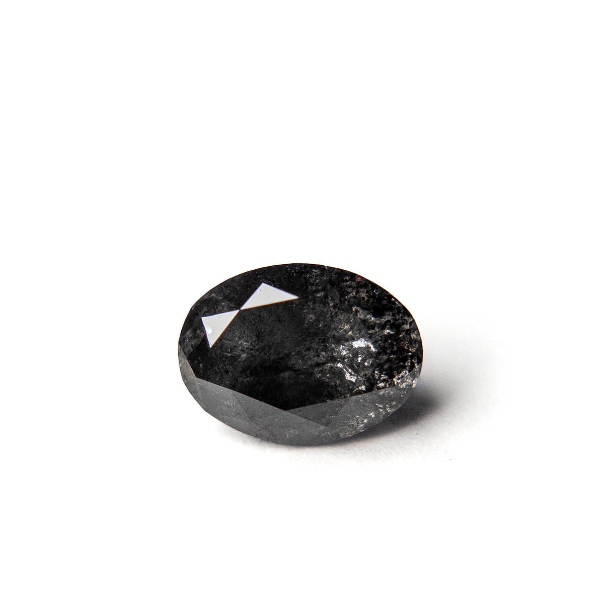 2.22 Carat Salt and Pepper Brilliant Cut Oval Diamond
