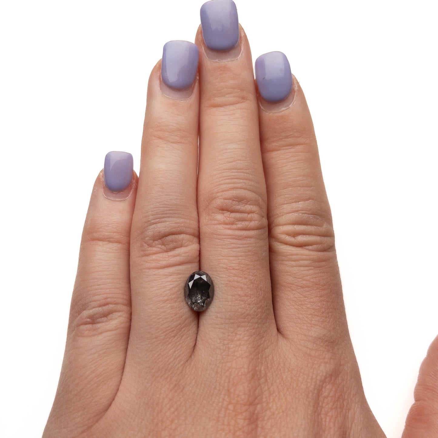 2.22 Carat Salt and Pepper Brilliant Cut Oval Diamond