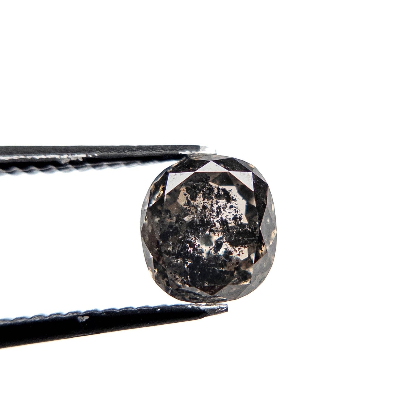 2.07 Carat Salt and Pepper Double Cut Cushion Diamond