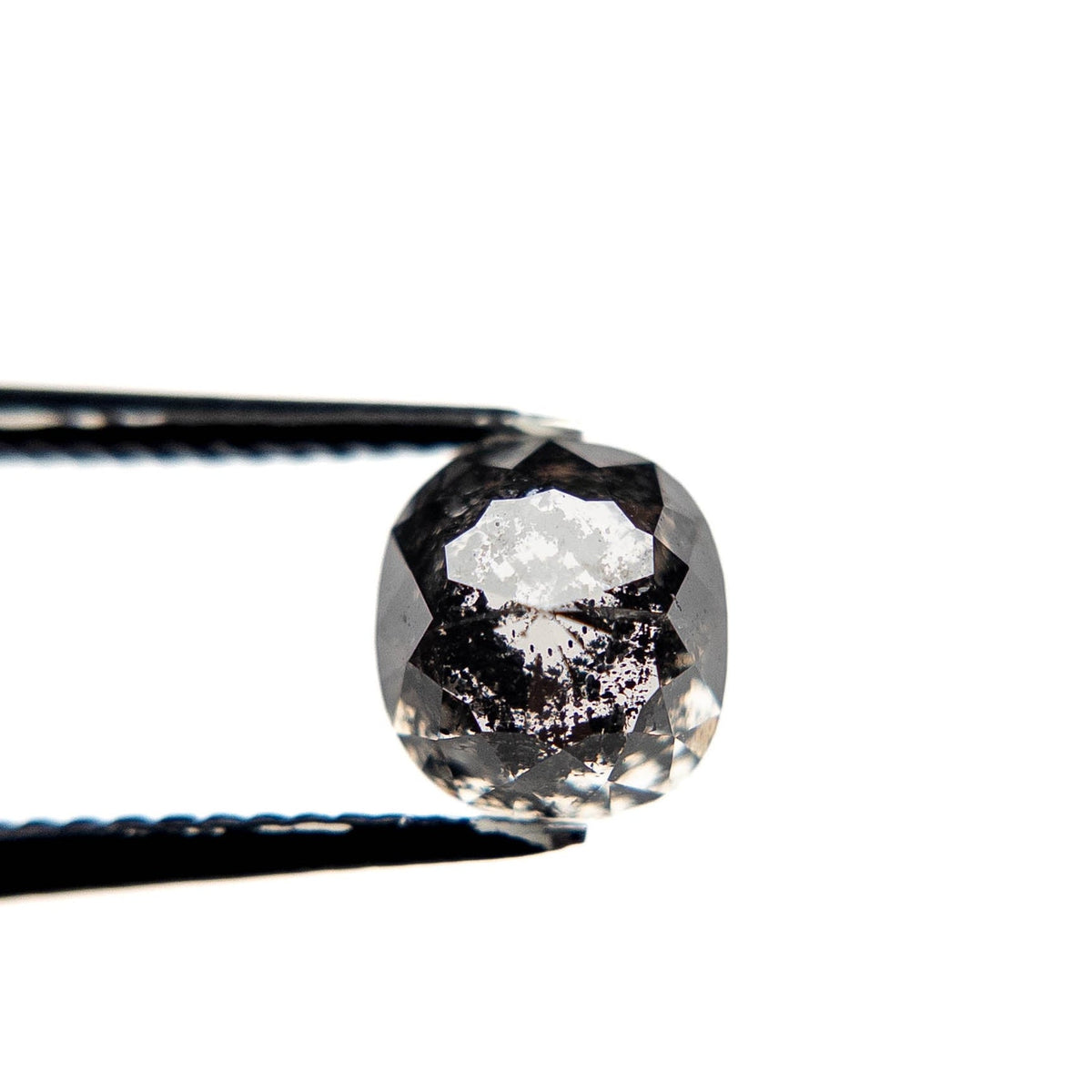 2.07 Carat Salt and Pepper Double Cut Cushion Diamond