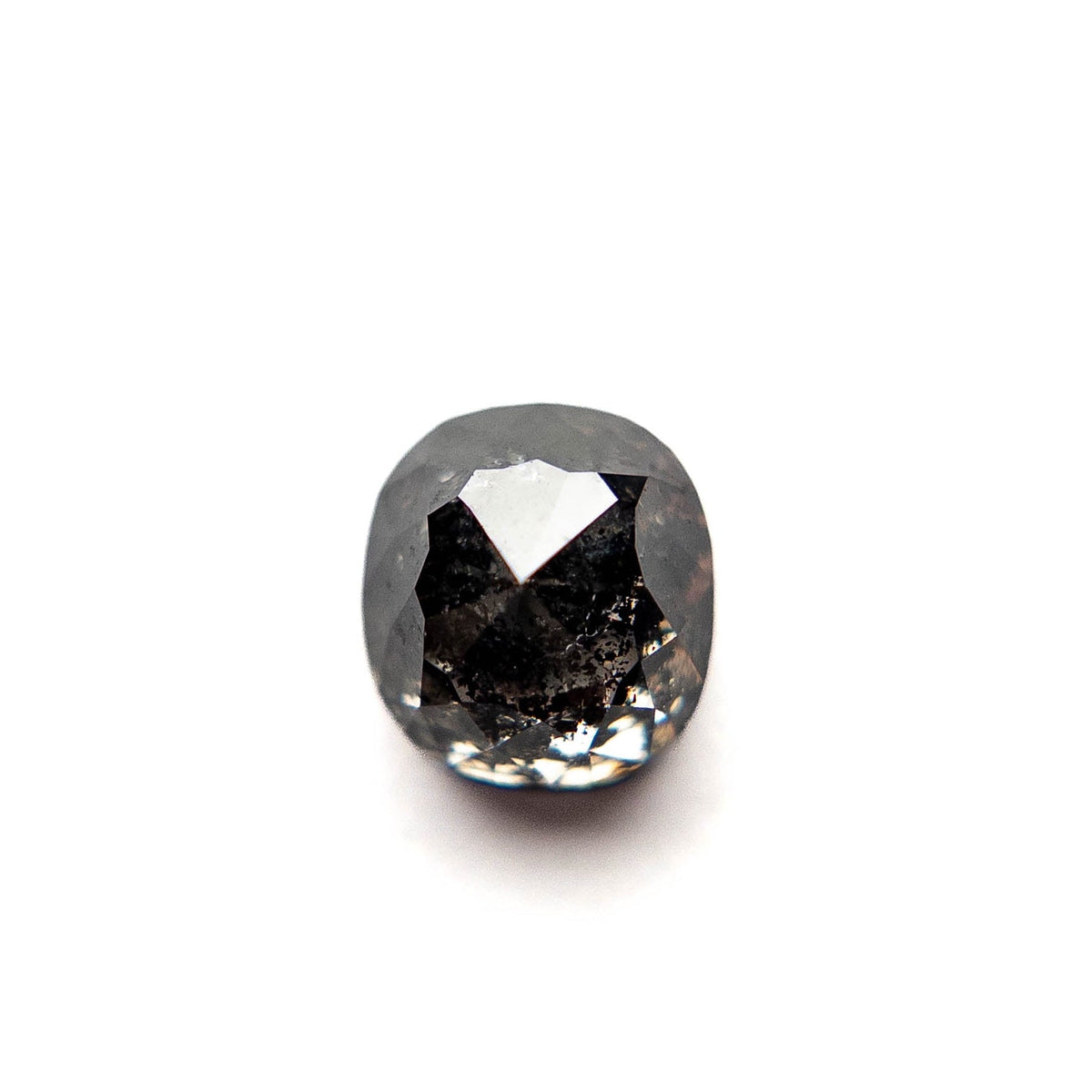 2.07 Carat Salt and Pepper Double Cut Cushion Diamond