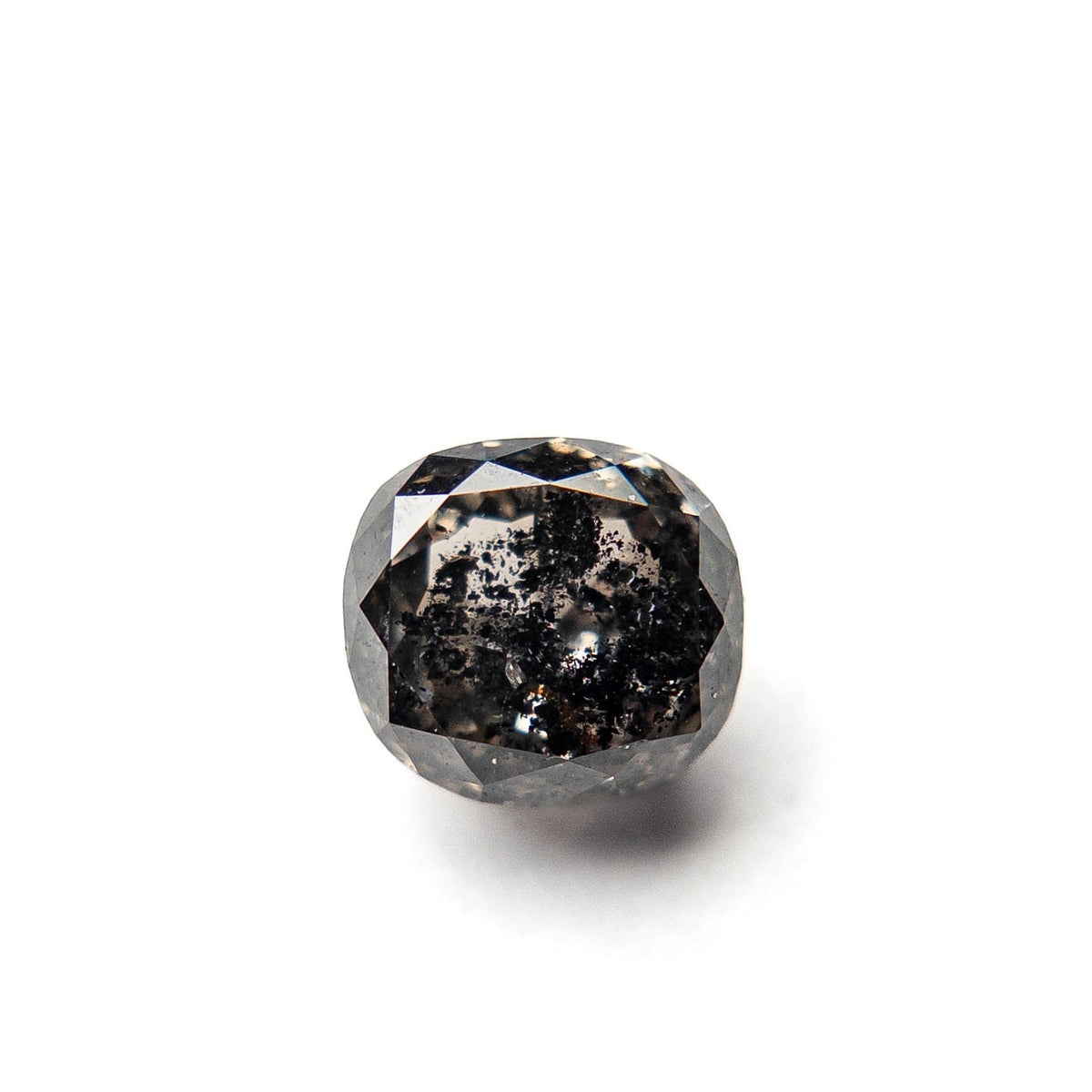 2.07 Carat Salt and Pepper Double Cut Cushion Diamond