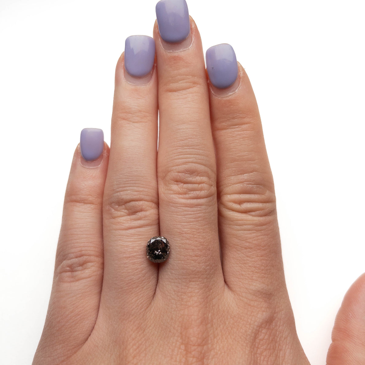 2.07 Carat Salt and Pepper Double Cut Cushion Diamond