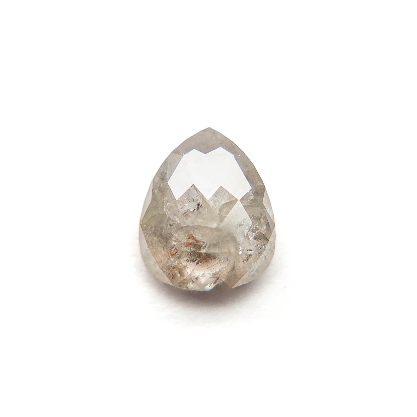 1.24 Carat Icy Salt and Pepper Rose Cut Pear Diamond