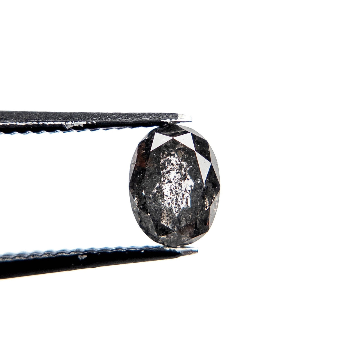 1.21 Carat Salt and Pepper Double Cut Oval Diamond