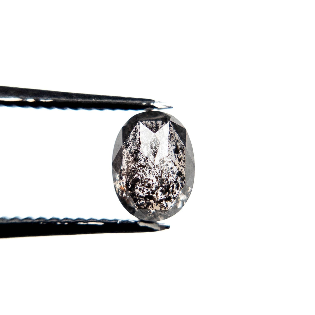 1.21 Carat Salt and Pepper Double Cut Oval Diamond
