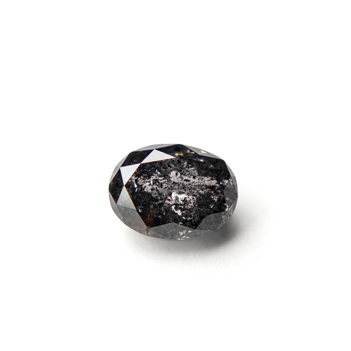 1.21 Carat Salt and Pepper Double Cut Oval Diamond