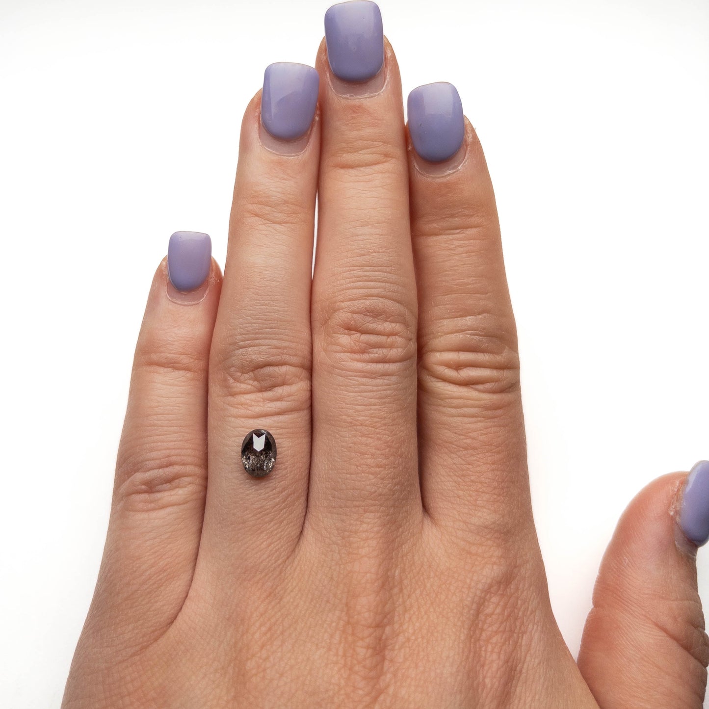 1.21 Carat Salt and Pepper Double Cut Oval Diamond