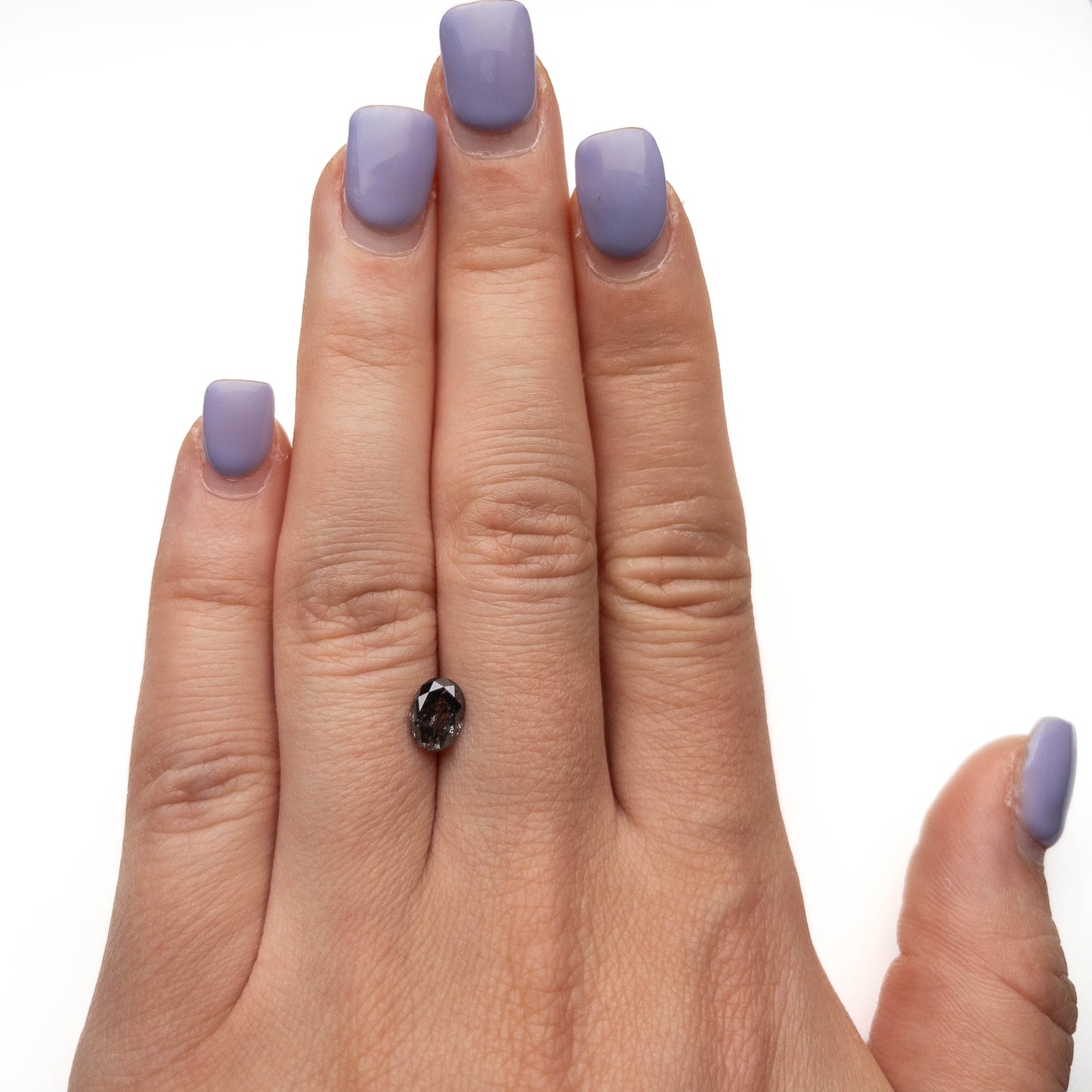 1.21 Carat Salt and Pepper Double Cut Oval Diamond