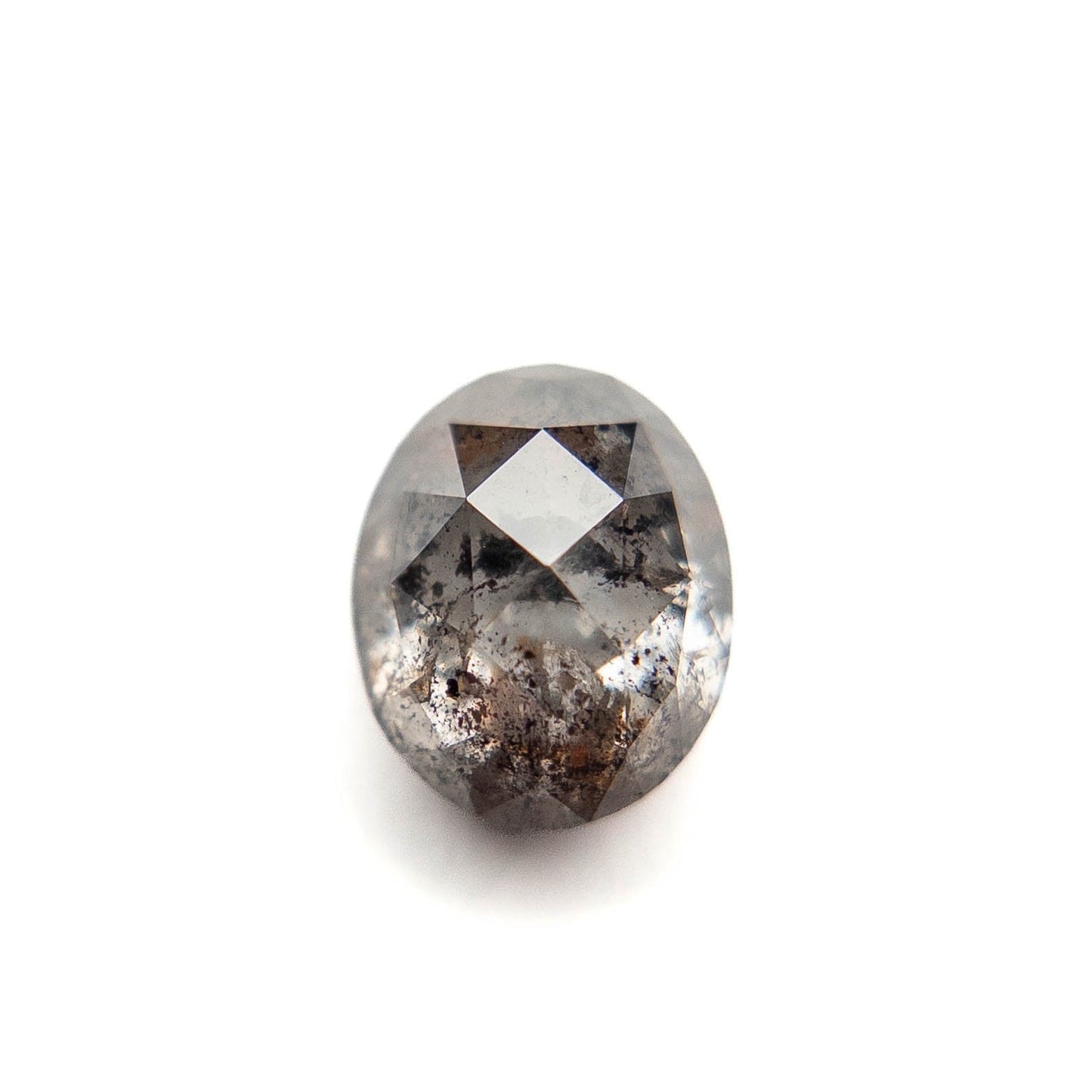 2.35 Carat Salt and Pepper Double Cut Oval Diamond