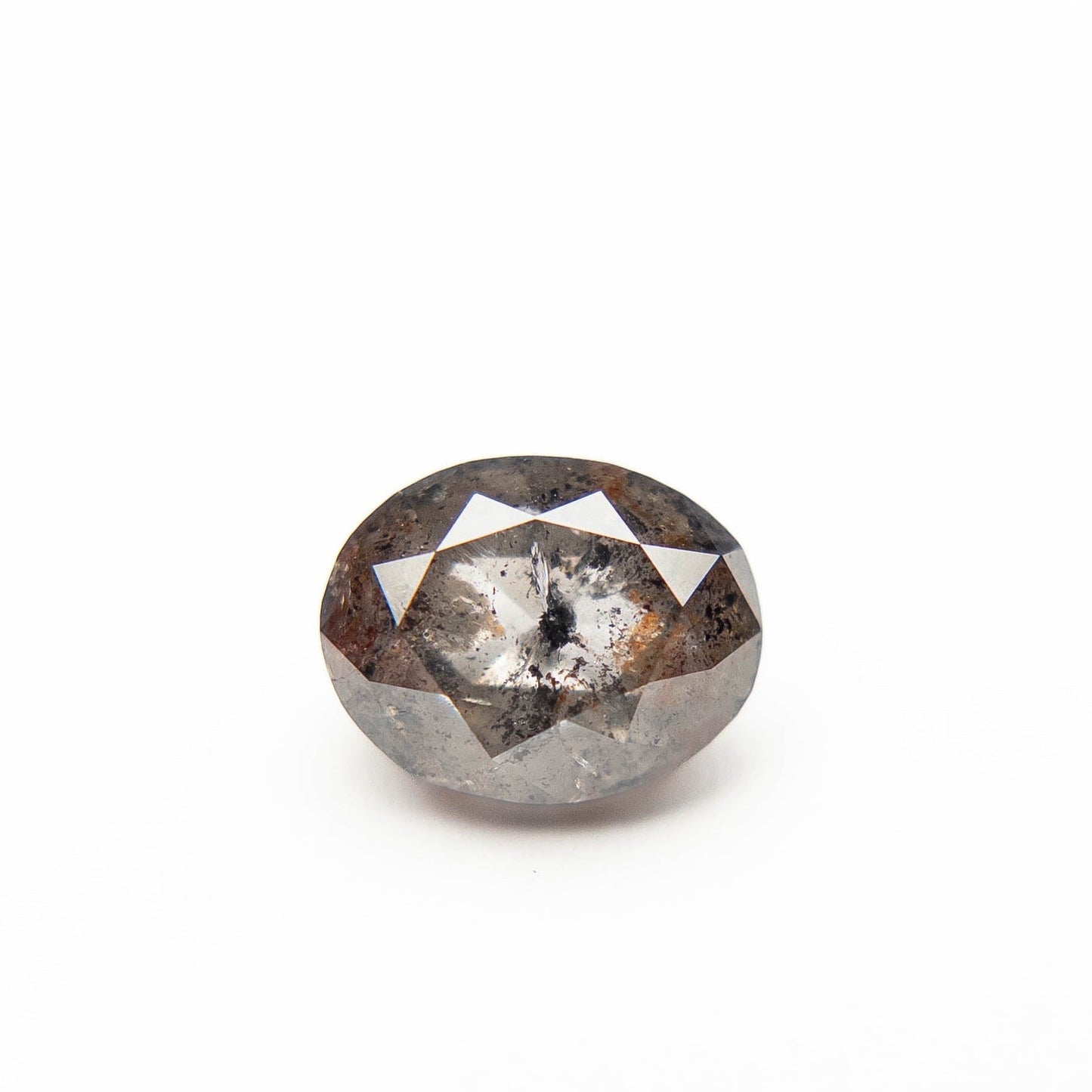 2.35 Carat Salt and Pepper Double Cut Oval Diamond