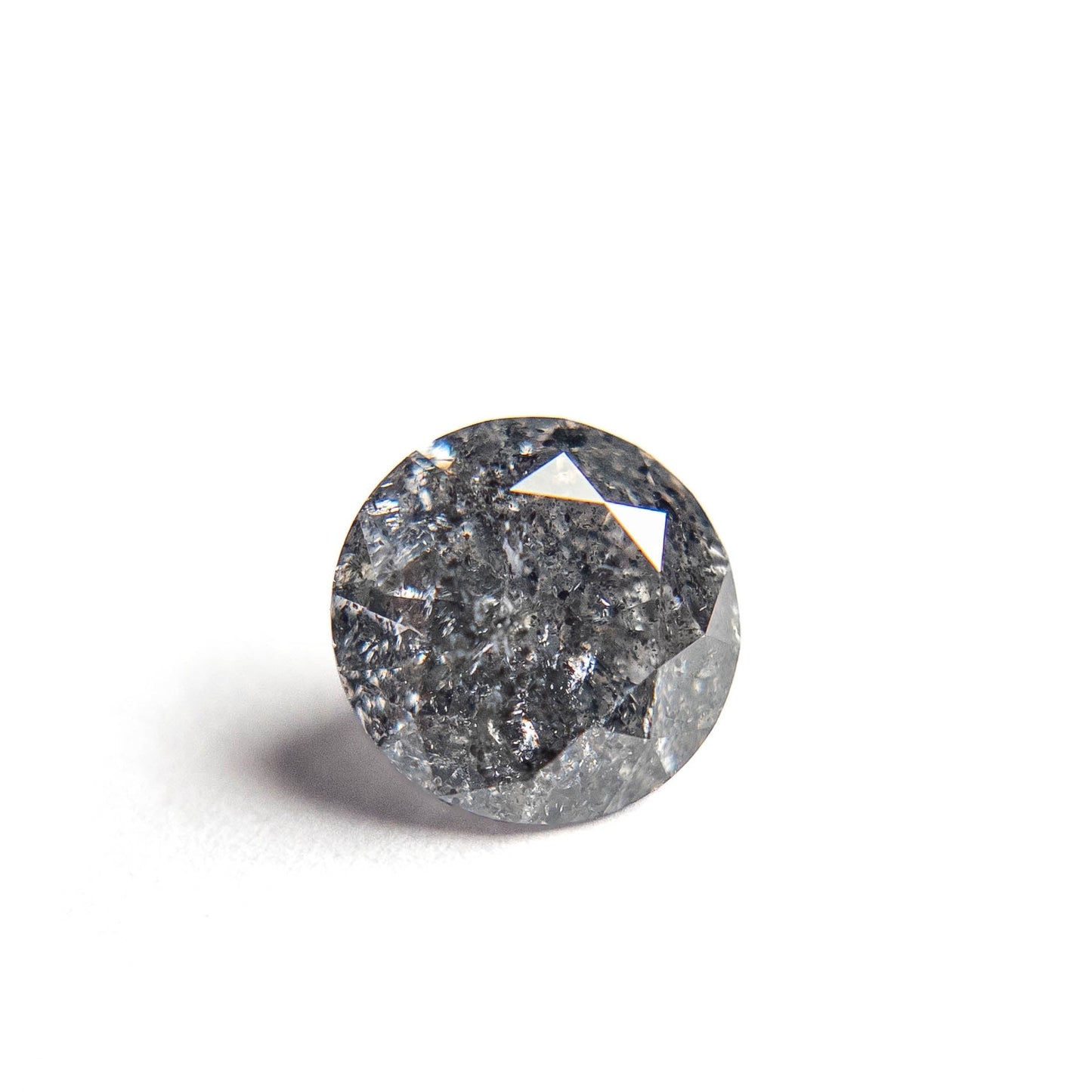 2.27 Carat Salt and Pepper Brilliant Cut Round Diamond